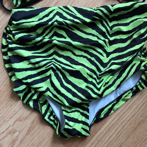 Guess bright green&black high waist bikini size M - Picture 2 of 6